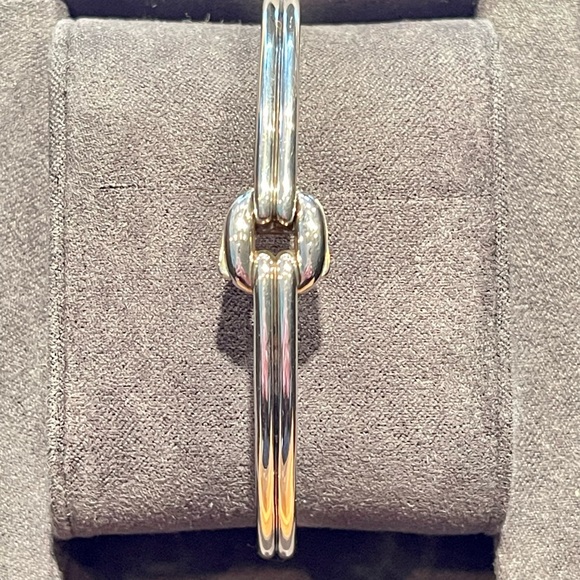 AUTH DAVID YURMAN Diamond Thoroughbred Link Bracelet Sterling Silver NEW RECEIPT - Picture 4 of 7